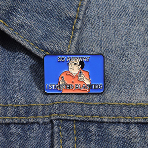 Creative Blue English Letters Funny Custom Design so Any <strong>Way</strong> I Started Blasting Metal Enamel Lapel Pins - Product Image 4