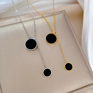 Romantic Heart Shell Drop Pendant Necklace Fashion Stainless Steel Gold Plated Pearl Trendy Pattern Economical - Product Image 4