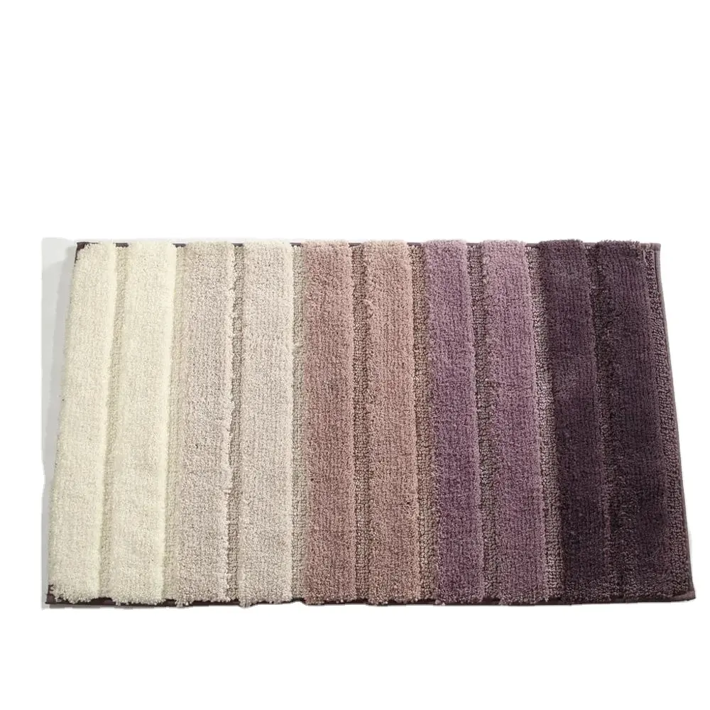 Fashionable microfiber cut pile non-slip bath mat for bathroom cleaning washable shaggy carpet