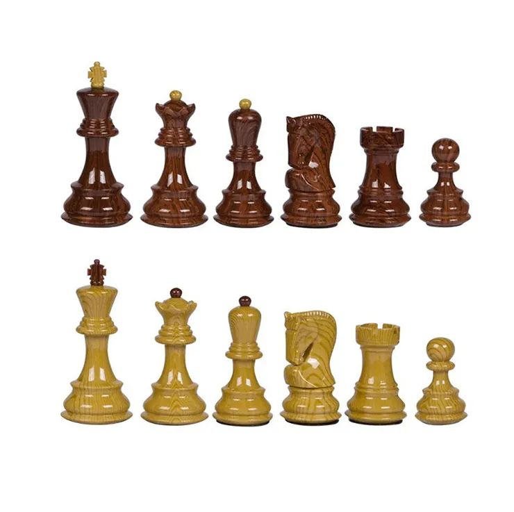 Jeu d'échecs en bois Antique, vente d'usine, pièces