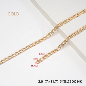 Clothing Embossed Flat <strong>Chain</strong> Diy Bag Decoration Accessories Custom <strong>Chain</strong> Cuban Light <strong>Chain</strong> Does Not Rust Not Fade - Product Image 2