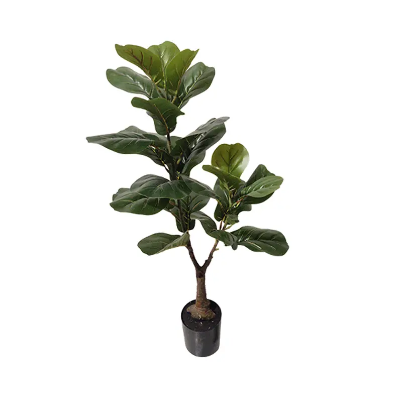 PZ-4-24 Árvore de Banyan artificial para decoração de interiores e exteriores, folhas verdes falsas de plástico duradouro, vaso de plantas em vasos