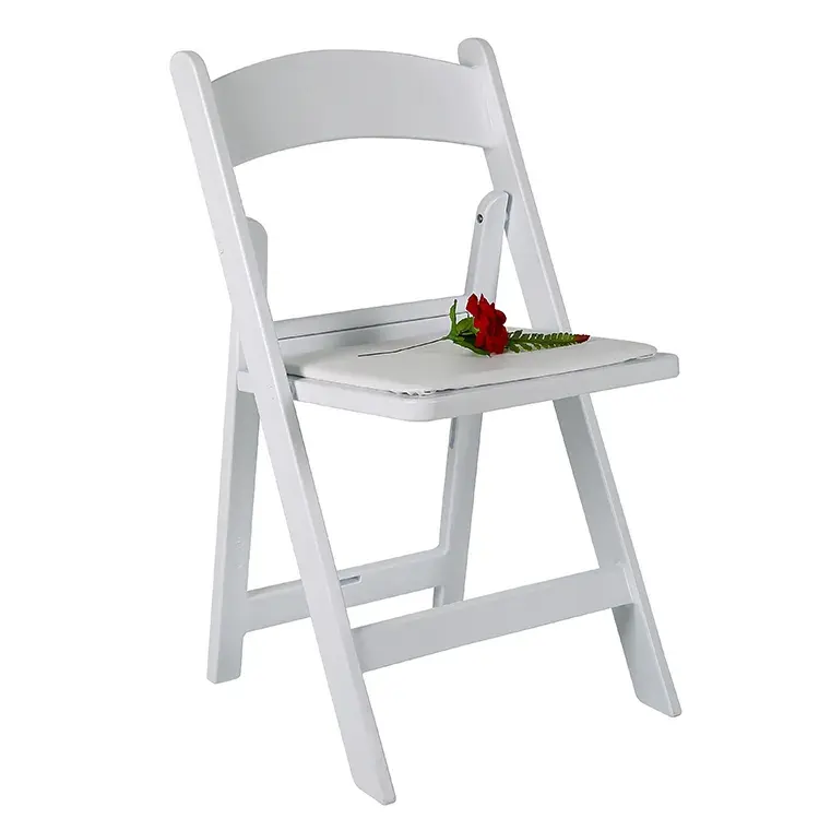 Уличное свадебное событие, обеденный складной стул из смолы, белые мягкие стулья Wimbledon для мероприятий