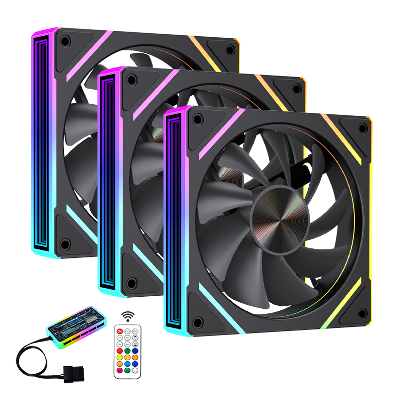 3 ventiladores conjunto negro