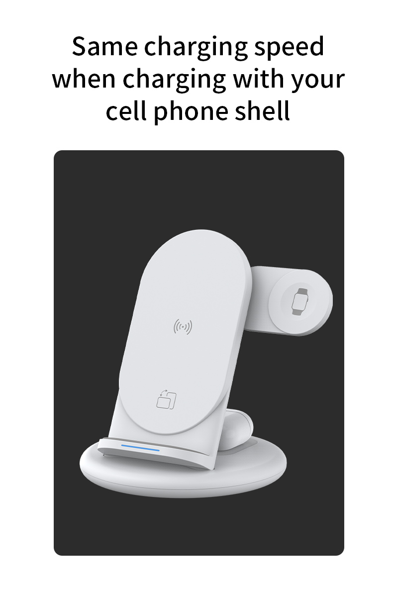 WiWU 3 in 1 wireless charger stand for mobile phone smart watch 20W fast charge desktop stand charger