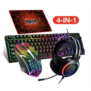 ゲーマーゲーミングキーボードマウスとヘッドセットのコンボセットホットセール4In1キーボードマウスヘッドフォンコンボゲーマーセット - Product Image 2
