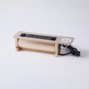 Escritorio de oficina oculto, bóveda motorizada, salida de interruptor de mesa/toma de corriente de escritorio giratoria multifuncional con cargador USB