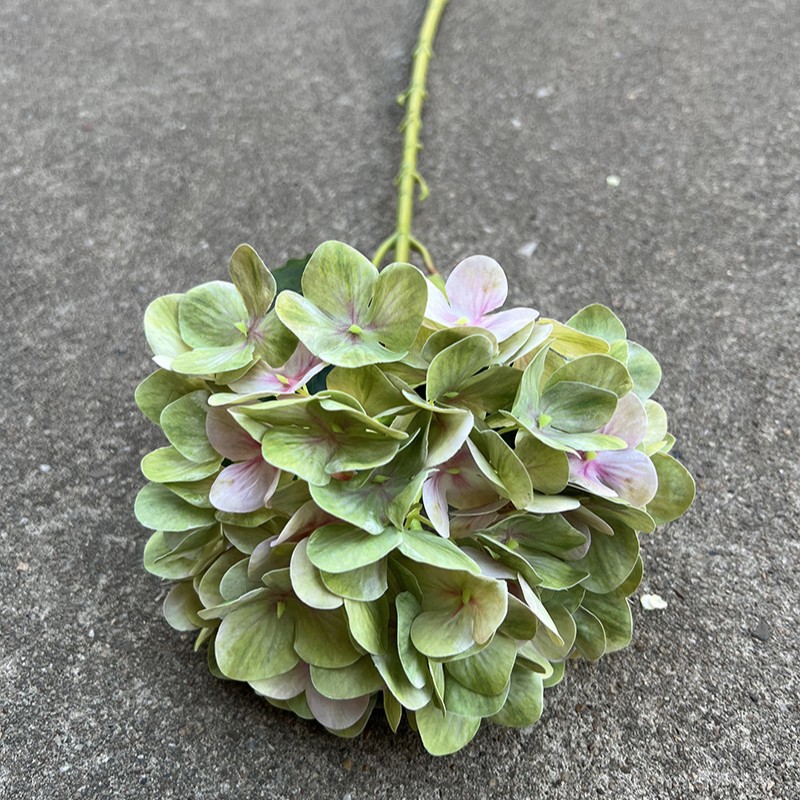 10 # sola mano 3D Hortensia-verde claro