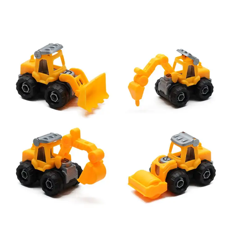 DIY simulation sliding excavator model of children's disassembly engineering car