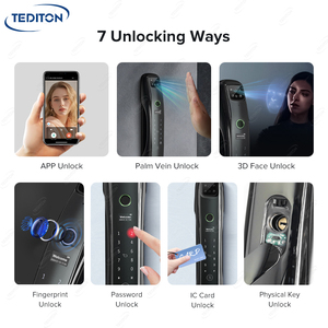 Sicurezza completamente automatica 3D riconoscimento del volto biometrico Tuya Wifi Smart serratura della porta esterna digitale senza chiave serratura della porta - Product Image 3