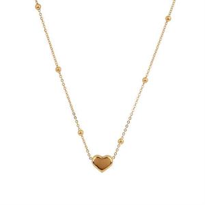 สร้อยคอทอง18 K สายโซ่สำหรับผู้หญิงสร้อยคอดีไซน์ไทเทเนียมเรียบง่ายลาย Love - Product Image 5