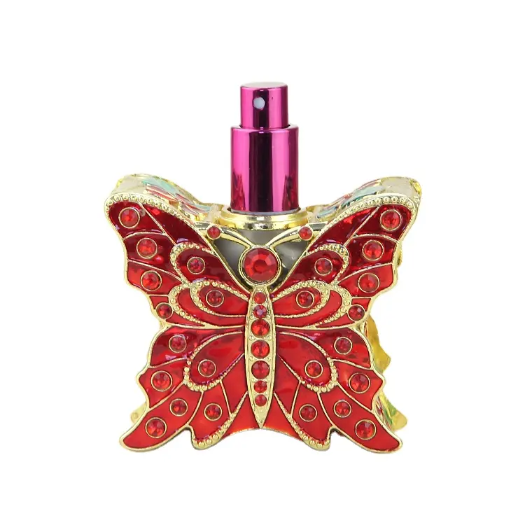 Botol Parfum Semprot Kabut Mewah Kelas Tinggi Bentuk Kupu-kupu Merah Muda Unik