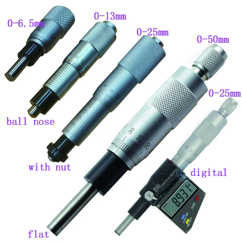 Cabezas de micrómetro Digital 0-6,5mm 0-13mm 0-25mm 0-50mm