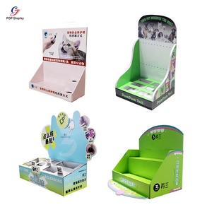 Soporte de exhibición de mostrador POP de cartón pequeño personalizado con logotipo de CYJ, caja de exhibición de escritorio POS de papel corrugado barato para galletas - Product Image 1