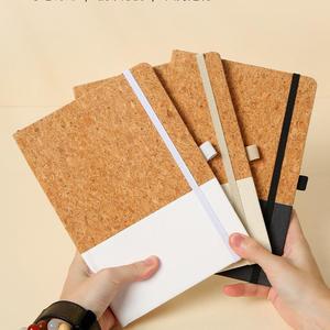 Fashion Business Notepad Custom Size logo Creative Cork Journal <strong>Notebook</strong> <strong>with</strong> <strong>Elastic</strong> Pen Holder Thick Pages <strong>Notebooks</strong> - Product Image 2