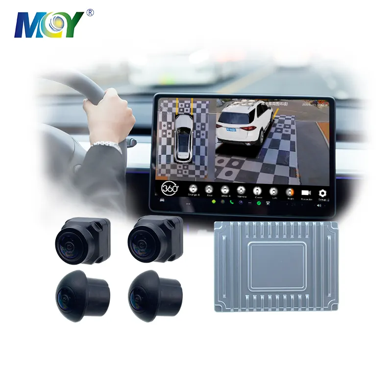 كاميرا وقوف السيارات عالية الدقة بالكامل كاميرا فيديو احتياطية للسيارة درجة 2D نظام مراقبة الرؤية ثلاثية الأبعاد 4 كاميرات للشاحنات