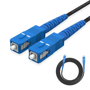 Atacado 1 núcleo <span class=keywords><strong>SC</strong></span> <span class=keywords><strong>UPC</strong></span> <span class=keywords><strong>APC</strong></span> 60M 70M 80M 90M 100 metros de modo único FTTH cabo de fibra óptica simples para uso interno