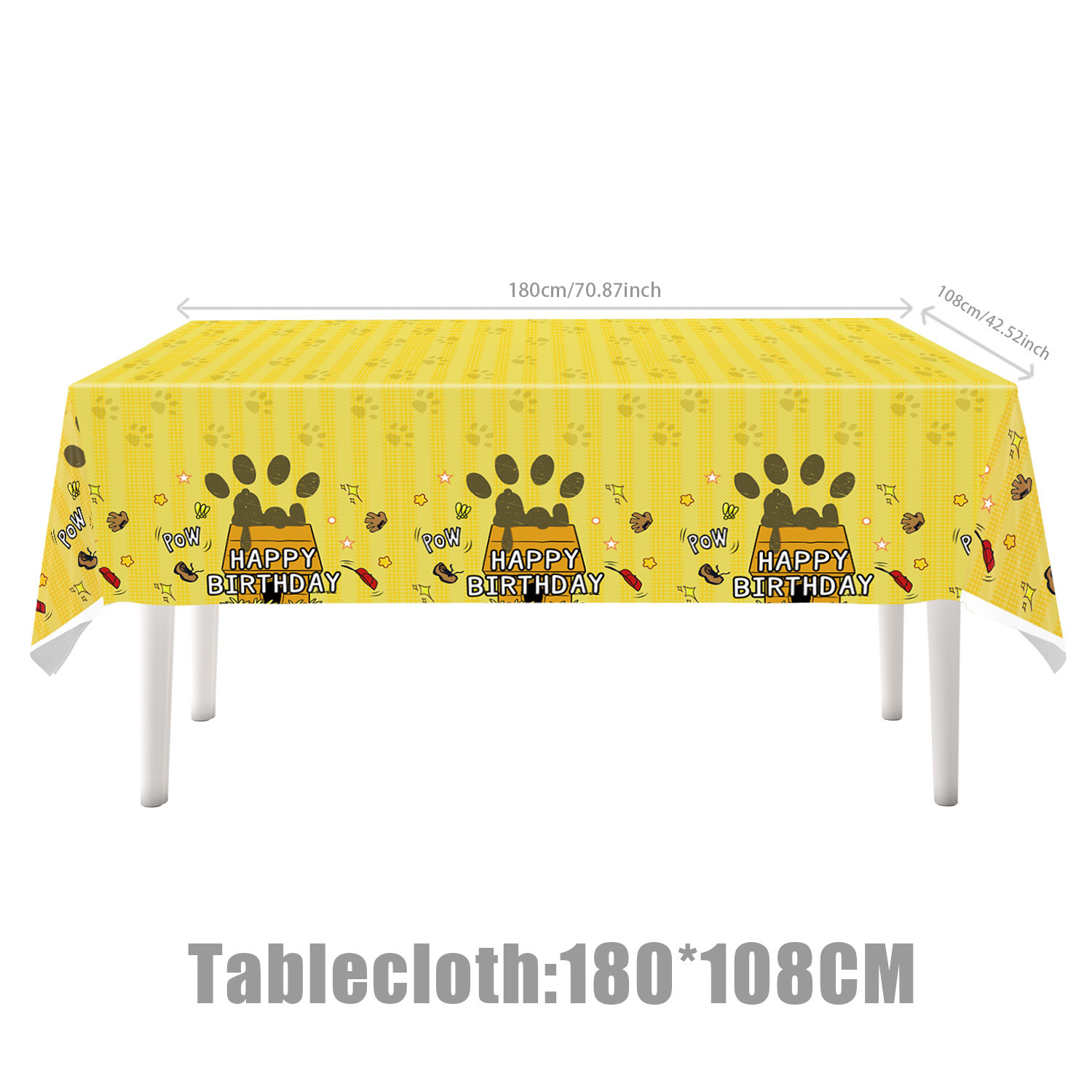 Jaune-1pc nappe 108*180cm