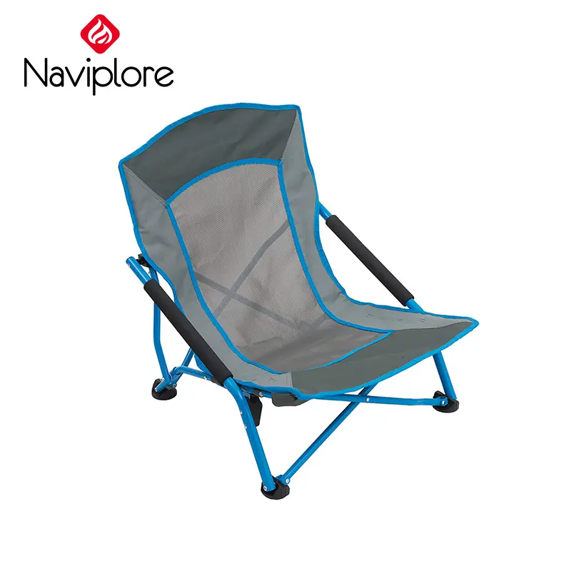 Chaise pliante à dossier bas, siège d'extérieur, léger et facile à transporter, compact, pour pique-nique camping plage, sport, en maille