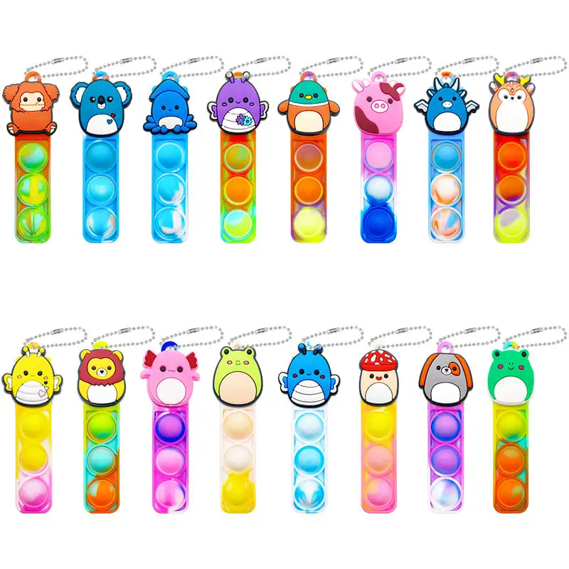 XLEE buona qualità spremere giocattolo per bambini cartone animato animale fibbia in Silicone piccola striscia Pop It Fidget giocattolo