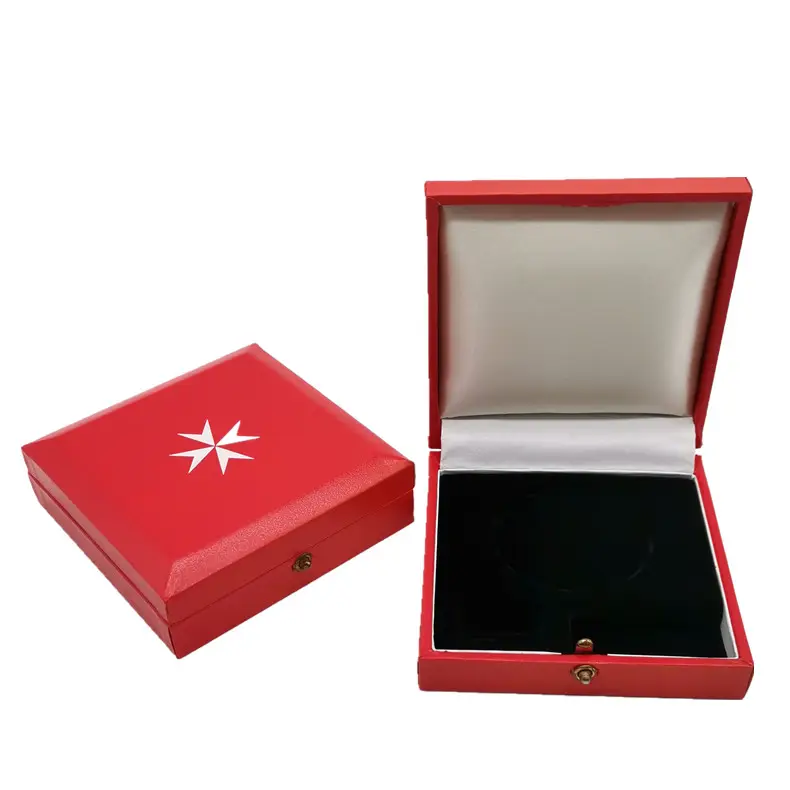 Scatole di presentazione per medaglie in legno con custodia commemorativa per monete di lusso con logo personalizzato
