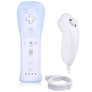 Wii標準モデルゲームジョイスティック左右ハンドルストレート & カーブシリコンカバー鶏脚手ロープコントローラ - Product Image 1