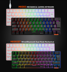 MEETION-Mini Teclado mecánico portátil con cable para juegos, función multimedia, color negro, iluminado, tamaño 60%, USB tipo C - Product Image 3