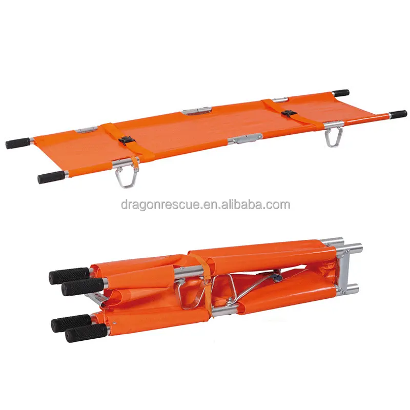 Medical Ambulance Equipment Aluminum Alloy Stretcher Double Folding Stretcher for sale