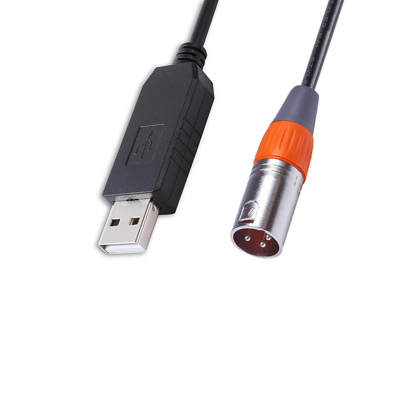 USB a macho FT232, núcleo importado, negro y naranja.