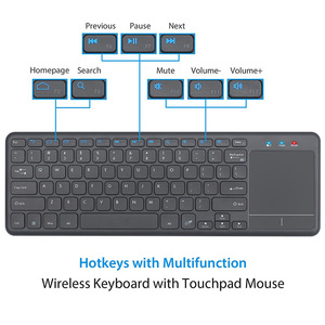 Ultra-Slanke Qwerty 2.4G Draadloos Toetsenbord Met Touchpad Muis Voor Desktop - Product Image 4