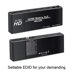 Justlink 4进2出HDMI矩阵开关分离器1.4高清4K @ 60Hz 3D和带HDCP2.2的双音频提取器支持1080p分辨率 - Product Image 3