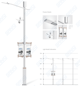 Akıllı şehirlerde kutup kamera ile SANSI çok fonksiyonlu sokak ışıkları WiFi LED ekran yol sinyalleri - Product Image 4