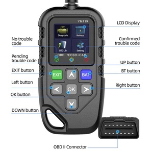 1,8-Zoll-16-poliger mehrsprachiger OBD2-Codeleser Arbeiten für alle Autos Auto-Auto diagnose werkzeug Klar-/Lösch codes OBDII-Scanner test - Product Image 2