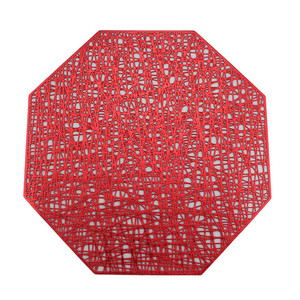 豪华中空聚氯乙烯餐垫家居装饰银金餐垫隔热桌垫 - Product Image 1