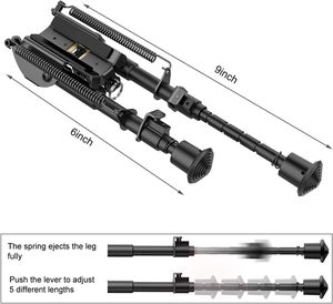 調整可能な6-9インチスコープマウント用の軽量で安定した狩猟および射撃バイポッドクイックリリースアダプター