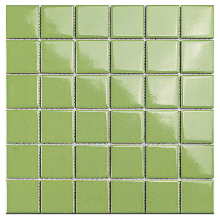 4837glaze green ceramic mosaic
