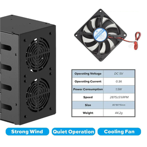 Complete Desktop <strong>Raspberry</strong> <strong>Pi</strong> Cluster for <strong>Raspberry</strong> <strong>Pi</strong> 4 and 2.5-inch SSD, 4 Front-Removable Layers and 2 Cooling Fans - Product Image 4