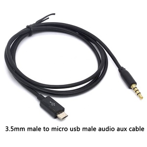 Preço 3.5mm macho para micro usb macho cabo de áudio aux
