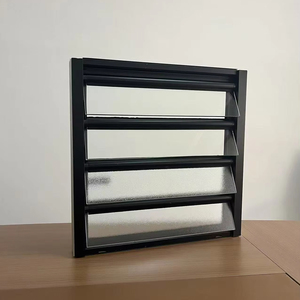 Alüminyum alaşımlı çerçeve dikey Louvre tasarım penceresi ile manuel panjurlu şeffaf cam panjur - Product Image 1