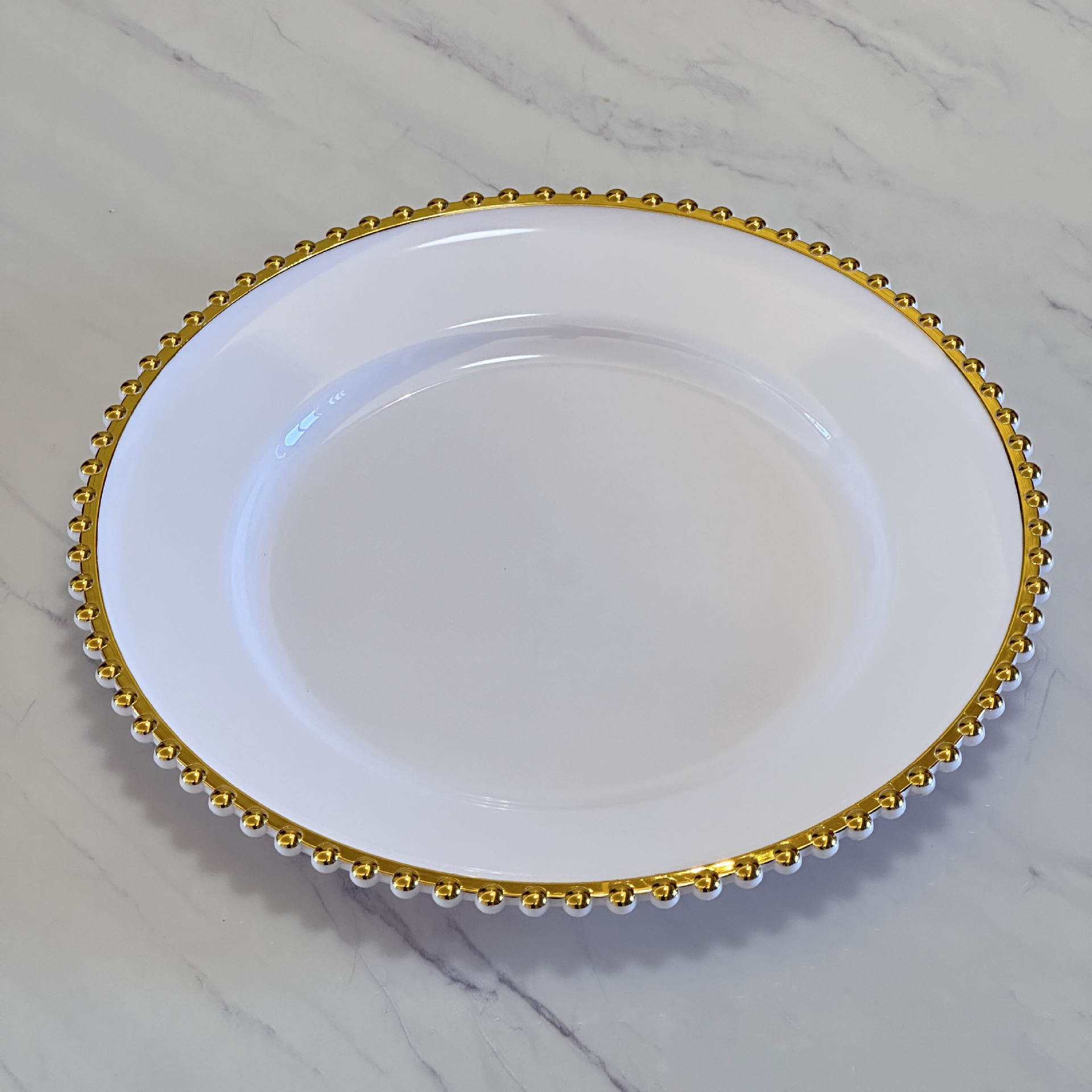 White background with gold trim