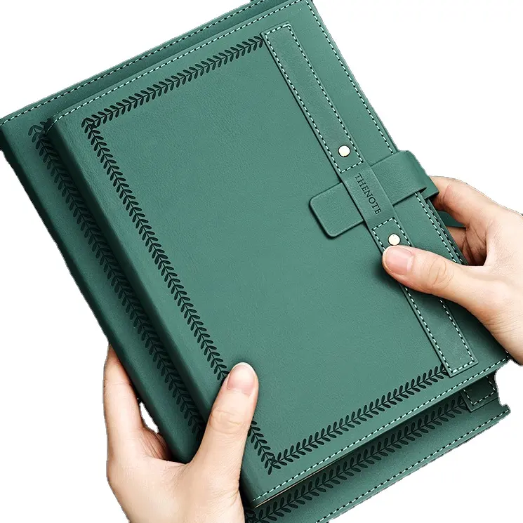 Caderno de negócios Volorful A5 personalizável, capa dura, revistas forradas de couro