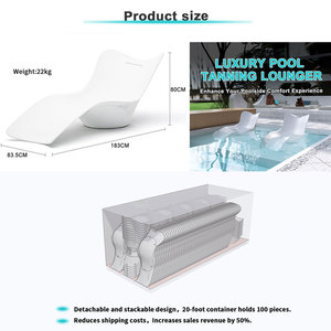 Ghế tắm nắng 2023 <span class=keywords><strong>aldi</strong></span> sợi thủy tinh FRP bảng vườn thoải mái Heavy Duty Surf Sun Lounger với tán - Product Image 6
