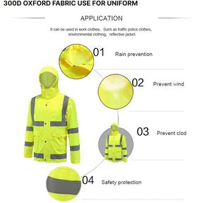 100% Polyester 300D Oxford PU Vải Tráng Vải 3000Mm Không Thấm Nước Cho Áo Mưa Áo Khoác Ô Vải - Product Image 3