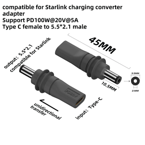DC5.5*2.1mm Male to Female <strong>Adapter</strong> PD 100W 20V5A Fast Charging <strong>Adapter</strong> USB C Female to DC Power <strong>Adapter</strong> for Starlink Mini - Product Image 2