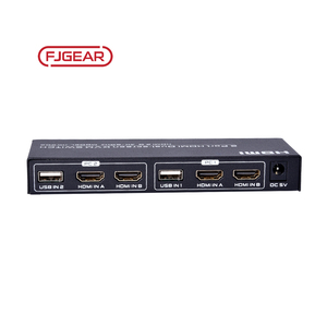 Interruptor de pantalla dual Fjgear 4K HDMI KVM de 60Hz con dos ordenadores que comparten un ratón y un teclado y dos monitores, 1, 2 unidades - Product Image 3