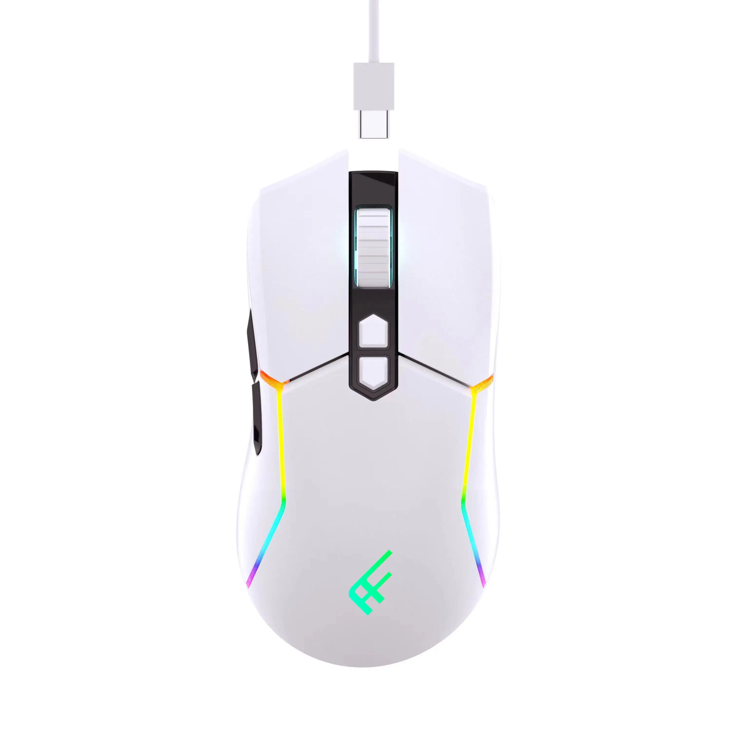 Fabrika doğrudan satış programlanabilir bilgisayar fare ergonomik şarj edilebilir 2.4G USB RGB arka kablosuz oyun fare