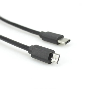 Wholesale <strong>Black</strong> 30cm <strong>USB</strong> 2.0 Micro Male to <strong>Usb</strong> c Male Fast Data Charging Cable - Product Image 4