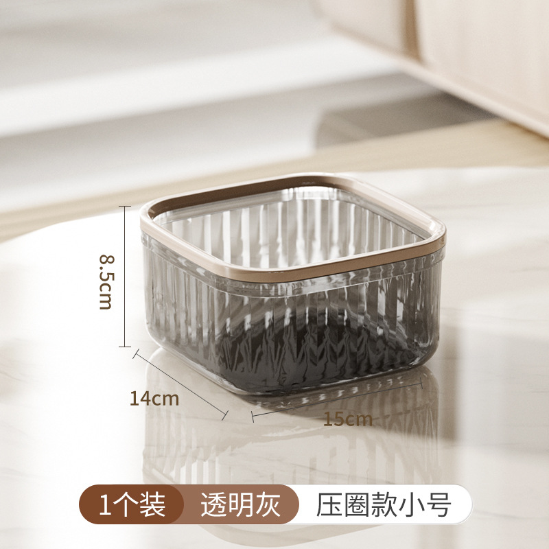Small square gray - embossed ring