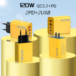 X1108-1 sarı şarj 120w usb-c 4 Port hızlı Usb duvar şarj tipi c taşınabilir modülü Pd hızlı Usb C Gan şarj - Product Image 2