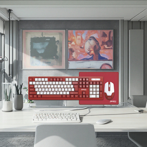 3-in-1 Wireless Office Combo 104/105/107 Full Keys <strong>Keyboard</strong> with 4D Mouse and Mouse Pad Membrane Operation Mix Color - Product Image 3
